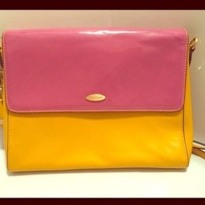 Pink and yellow Tahari bag